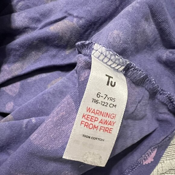 TU Sz 6-7Y Lavender Dress Flowers Fruit & Mushrooms - Picture 5 of 5